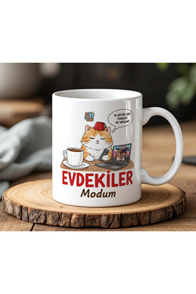BB TRADE Evdekiler Modum Cat Design Mug Cup 330 ml Ceramic Funny Home Life & ...
