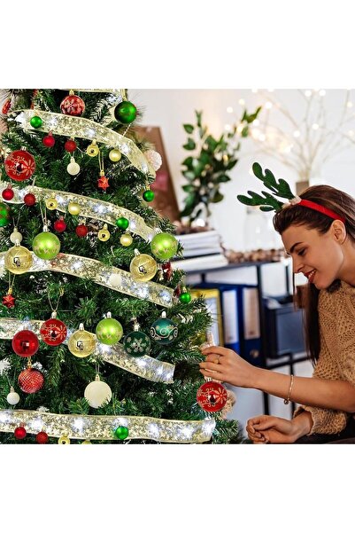 Generic Serendipitya Christmas Baubles 44 Pc Christmas Tree Ornaments (Red/Green/Gold)