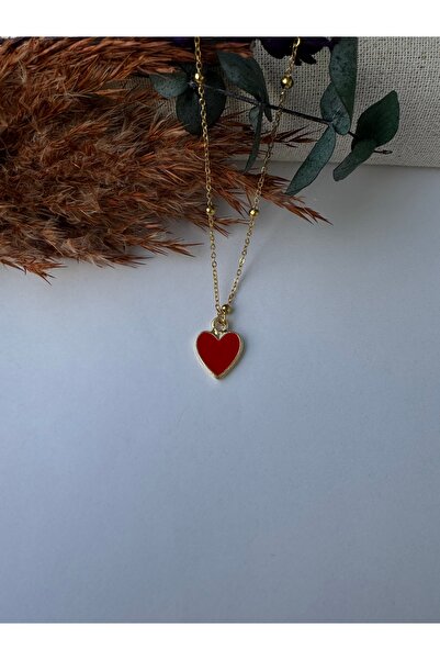 M Miel Women's Minimal Heart Detail Stainless Steel Necklace