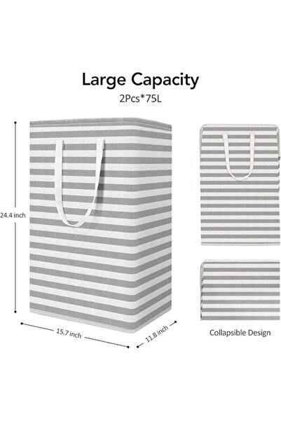 Generic 2pcs Laundry Bag Laundry Hamper 75L Large Collapsible Laundry Baskets for Towels Bedding Clothes