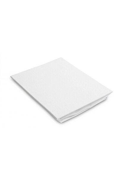 Sensillo Fitted sheet for crib/playpen mattress 90x40cm, cotton jersey with elastic band White
