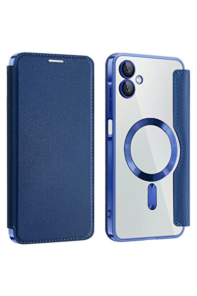 Samsung Θήκη για A06 (A065), Μαγνήτης, Προστασία RFID, Δέρμα, Χρωμιωμένη Άκρη...