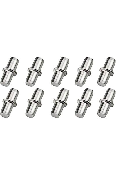Raco Metal Shelf Pins 5mm Heavy Duty Shelf Support Pegs (10 Pack)