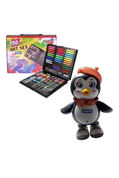 OEM Музикален пингвин, 21 см, многоцветен, звуци/светлини, комплект за рисува...