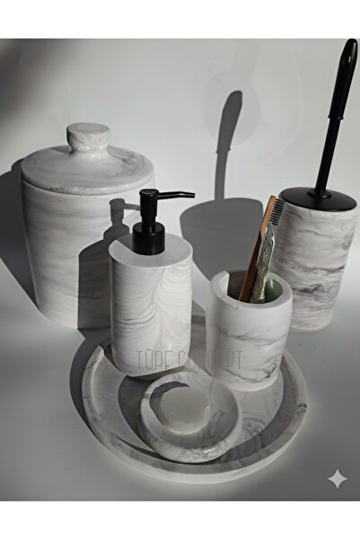 Ture Concept Σετ μπάνιου από μαρμάρινο σχέδιο μαύρο μπετόν με βούρτσα και αντλία