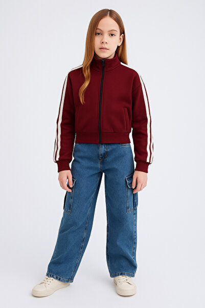 GİYİCEM TEKSTİL Hanorac de iarnă pentru fete cu basic fermoar tricou T2026-15