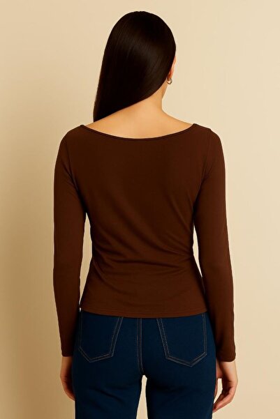 BY HUPE Πλεκτή μπλούζα Sandy λεπτομέρεια με σούρες με ανοιχτό ώμο