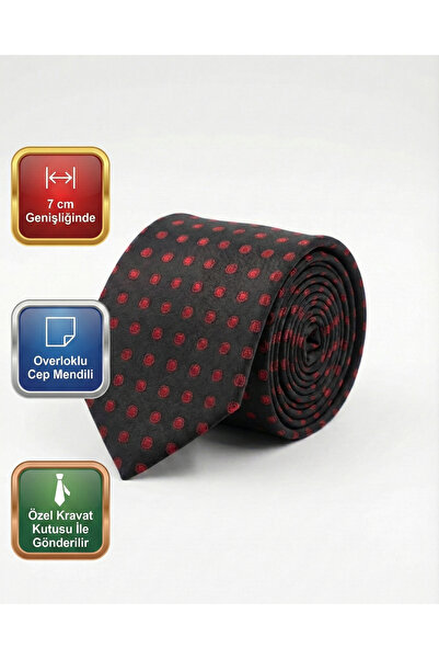 Elegante Cravatte Polka Dot Patterned Tie and Pocket Square - Special Boxed