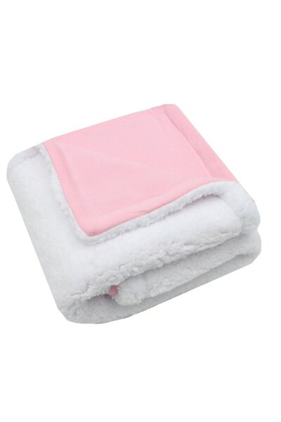PRICHINDEL Deluxe blanket Teddy, pink cotton reverse, 80 x 100 cm, white