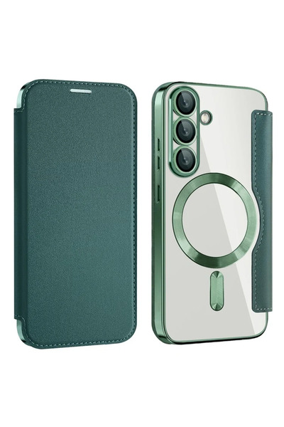 Samsung Husa MagFlip pentru S25 (S931), Magnet, RFID protect, Leather, Chrome...