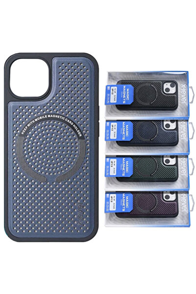 Apple X-Level Magic Case for iPhone 13 - MagSafe, SoftTouch, Navy Blue