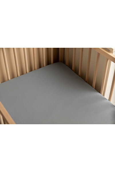 Sensillo Jersey Cotton Sheet Deluxe Grey 120x60 cm with elastic band