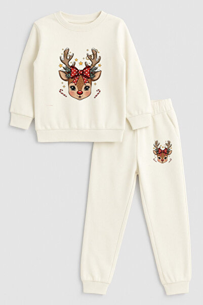 MODA Geyik Anul Nou Moș Crăciun Crăciun cu imprimeu guler rotund Trening pent...