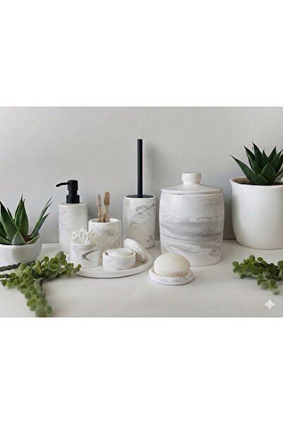 Ture Concept Σετ μπάνιου από μαρμάρινο μαύρο σετ μπάνιου με αντλία και βούρτσα