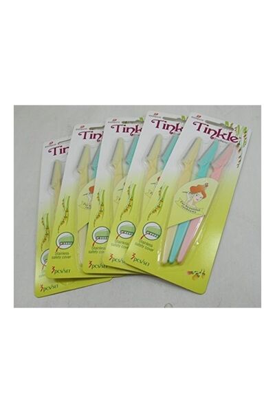 Tinkle شفرات حلاقة للحواجب متعددة الألوان، 15 قطعة