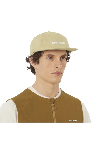 Salomon Logo Flat Cap Unisex Beige Hat Unisex Hat Lc2683100