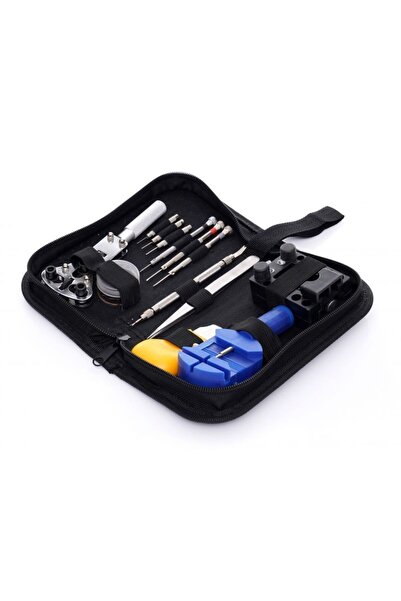 PROCART Watch repair kit, 13 pieces, set of tools and accessories, zippered organizer