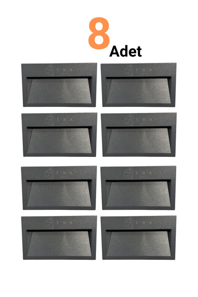 Ema Dükkan 8 ADET Koridor Merdiven Aydınlatma Armatürü 3W 3000K IP44 240 Lüme...