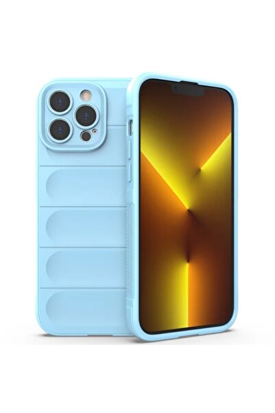 Apple Husa pentru iPhone 14 Pro - Grip Microfiber, ShockProof, Sky Albastra