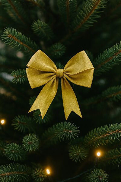 Massaltay مجموعة فيونكات شجرة عيد الميلاد الذهبية اللامعة 5 قطع - زينة لشجرة ...