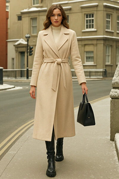 comstar Palton cu două rânduri de nasturi Premium Cream pentru femei