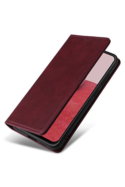 Xiaomi Husa Flip Leather pentru 13, Deluxe, Magnetic Wallet, Maro