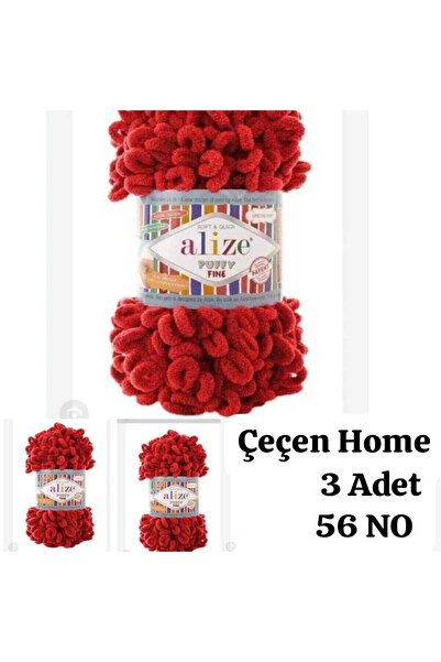 ÇEÇEN HOME (3 Pcs) Puffy Fine (Thin) Hand Knitting Yarn 56 - 100 Gr. 14.5 Meters. Finger Knitting Yarn
