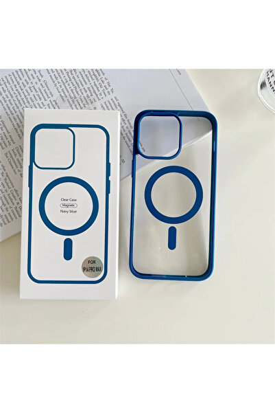 Apple Прозрачен калъф CaseMag за iPhone 16e, MagCase, акрилен кристал, синя р...