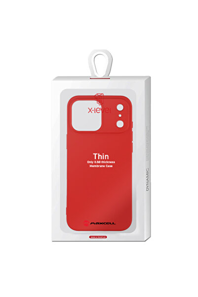Apple X-Level Case for iPhone 17 Pro, Thin Series, SoftTouch, Red