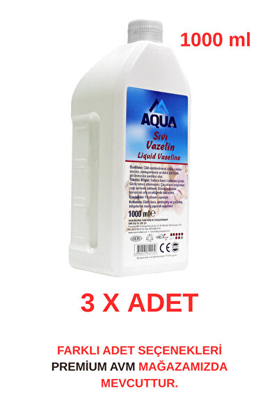 aquamed (3 ADET) Sıvı Vazelin 1000 ml – Cilt Koruyucu ve Nemlendirici Likit Vazelin
