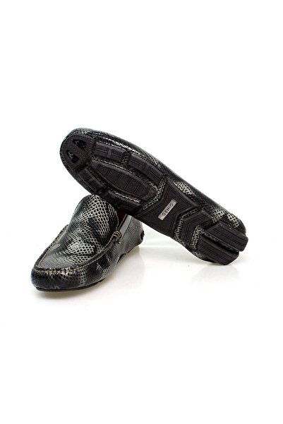 FRANCO CALVANI Black Gray Green Color Laceless Genuine Leather Men's Shoes