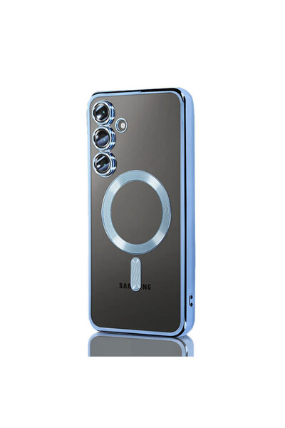 Samsung Επιμεταλλωμένη θήκη για A36, MagCase, διαφανές TPU, μπλε πλαίσιο