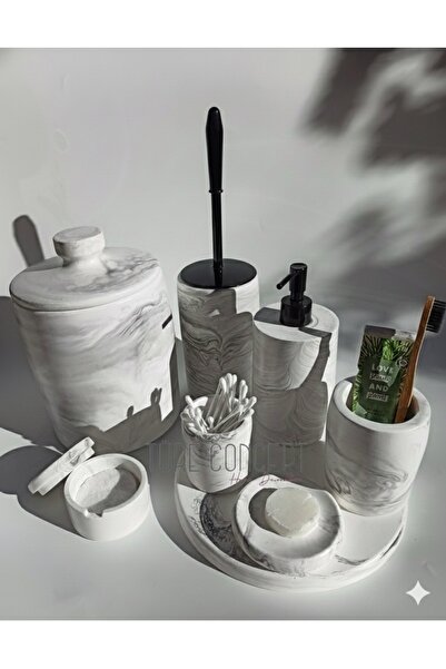 Ture Concept Σετ μπάνιου από μαρμάρινο μαύρο σετ μπάνιου με αντλία και βούρτσα