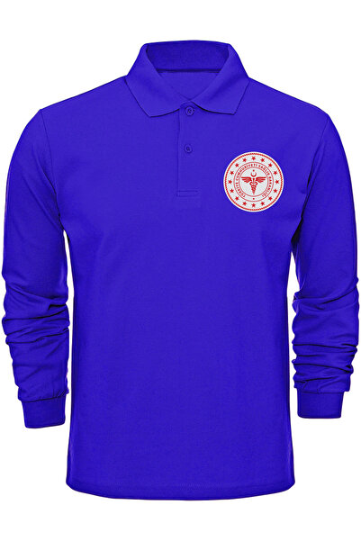 Çapıt 100% cotton polo neck ministry of health logo stitched hospital health personnel long sleeve t-shirt