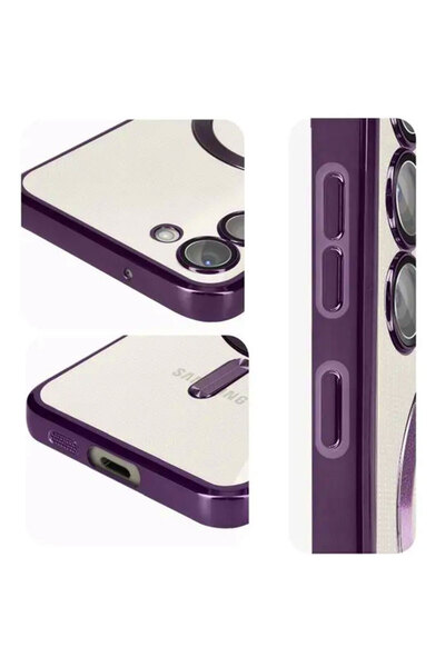 Samsung Husa Plating pentru A55, cu MagSafe, ElectroEdge, Violet / Transparenta