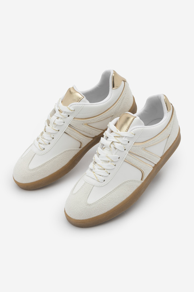 Marjin Women's Sneaker Lace-Up Retro Sports Shoes Denor Gold