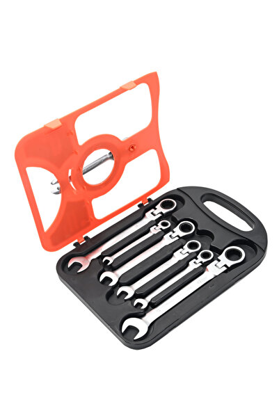 Lawazim Adjustable Ratchet Wrench Set 7-19mm Plastic Box