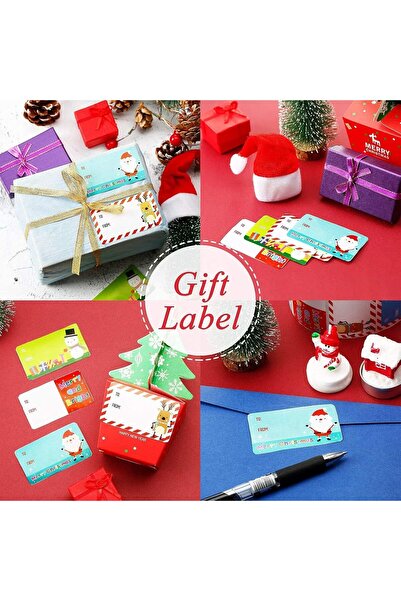 Generic 500 Pcs Christmas Gift Tag Stickers Roll Self Adhesive Santa Name Labels Holiday Present Wrapping
