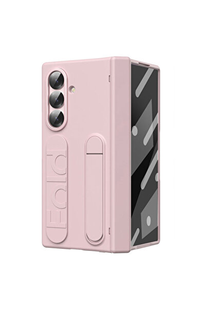 Samsung Kickstand Case for - Z Fold7 - Hard PC, Wristband and Stand, Pink