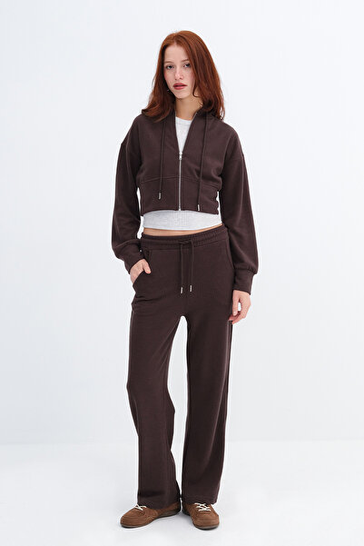 Addax Hooded Zippered Top-And-Bottom Set Tkm2030