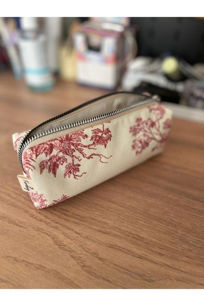 Fiorbag حامل أقلام مصنوع يدويًا بنمط عتيق مع سحاب مبطن