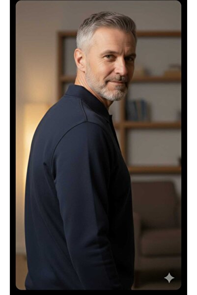 güncüoğlu Long Sleeve Thick Selanik Knitted Men's Sweatshirt with Pockets on the Sleeves and Ribbed (Elastic) Bottom