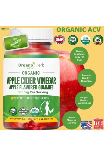 Organo Herb خل التفاح العضوي للهضم وإزالة السموم