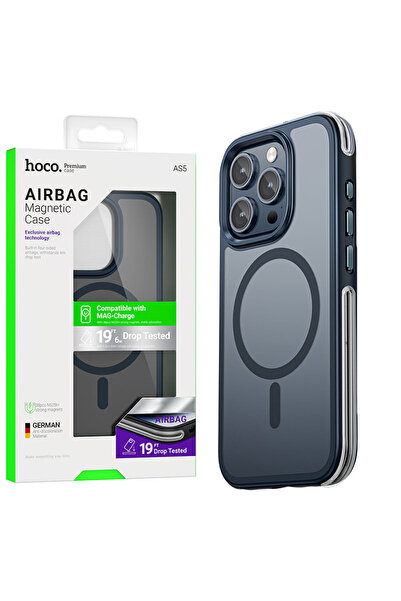 Apple Калъф Hoco (AS5) за iPhone 15 Pro Max - MagSafe, GripEdge, матов | Син