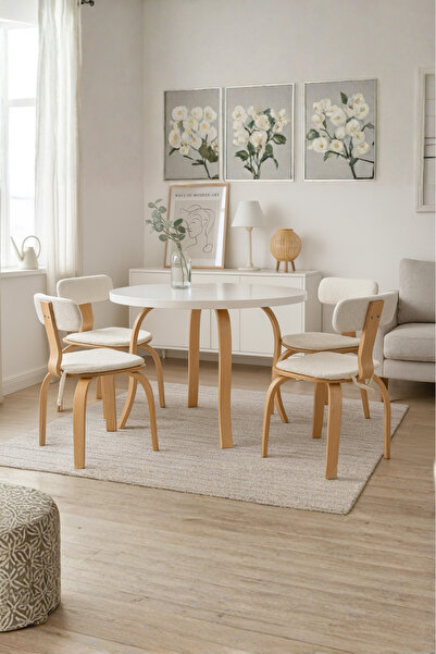 BebeK on For 4 kişilik Yuvarlak Kelebek Masa ve 4 Adet London Sandalye Takımı | %100 MDF | %100 Kayın Ağacı