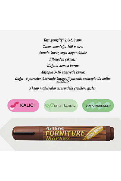 Badem10 Birch Brown Color Furniture Touch up Pen Wood Table Coffee Table Cabinet Parquet Scratch Remover Crack Filler