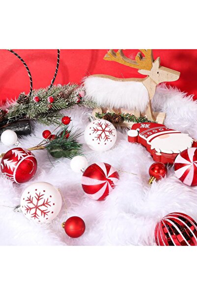 Generic Serendipitya 44-Piece Shatterproof Christmas Ball Ornaments (Red & White)