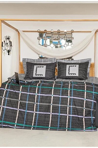 Altınbaşak Creaforce Odesa Gray Double Duvet Cover Set