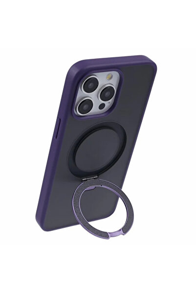 Apple Husa Mike pentru iPhone 15 Pro Max, AntiDrop, cu MagSafe, Inel Stand, Gray / Violet