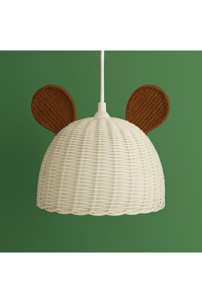 DEKORATTAN Rattan bambu hasır çocuk odası kulaklı avize